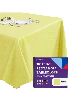 Classic Tablecloth Heavyweight Washable Rectangular 90x156” - YELLOW